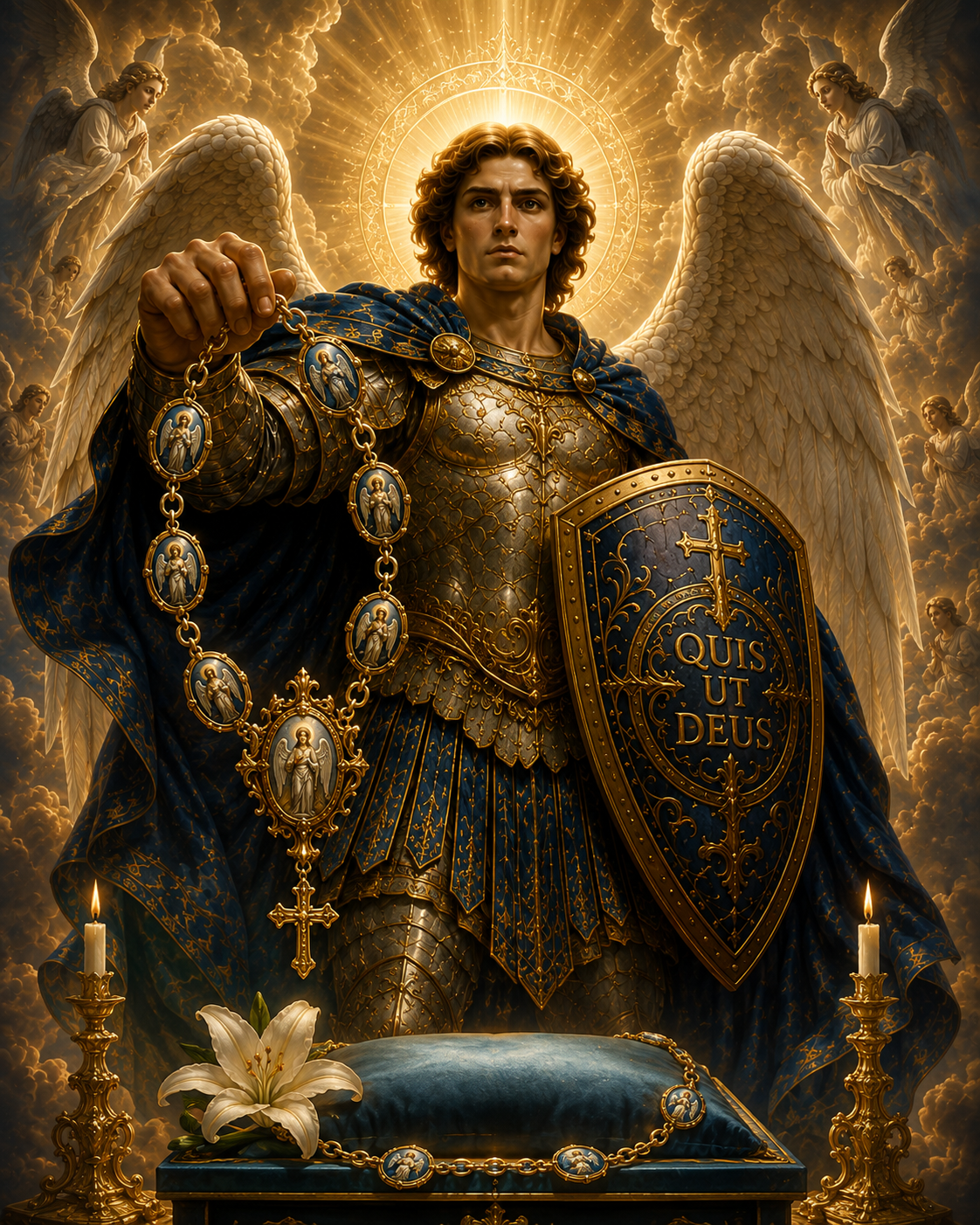 Coroa de São Miguel Arcanjo em arte devocional
